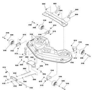 46" Mower Deck - Support Group Diagram and Parts List for 1695809  Briggs and Stratton Lawn Tractor Accessories